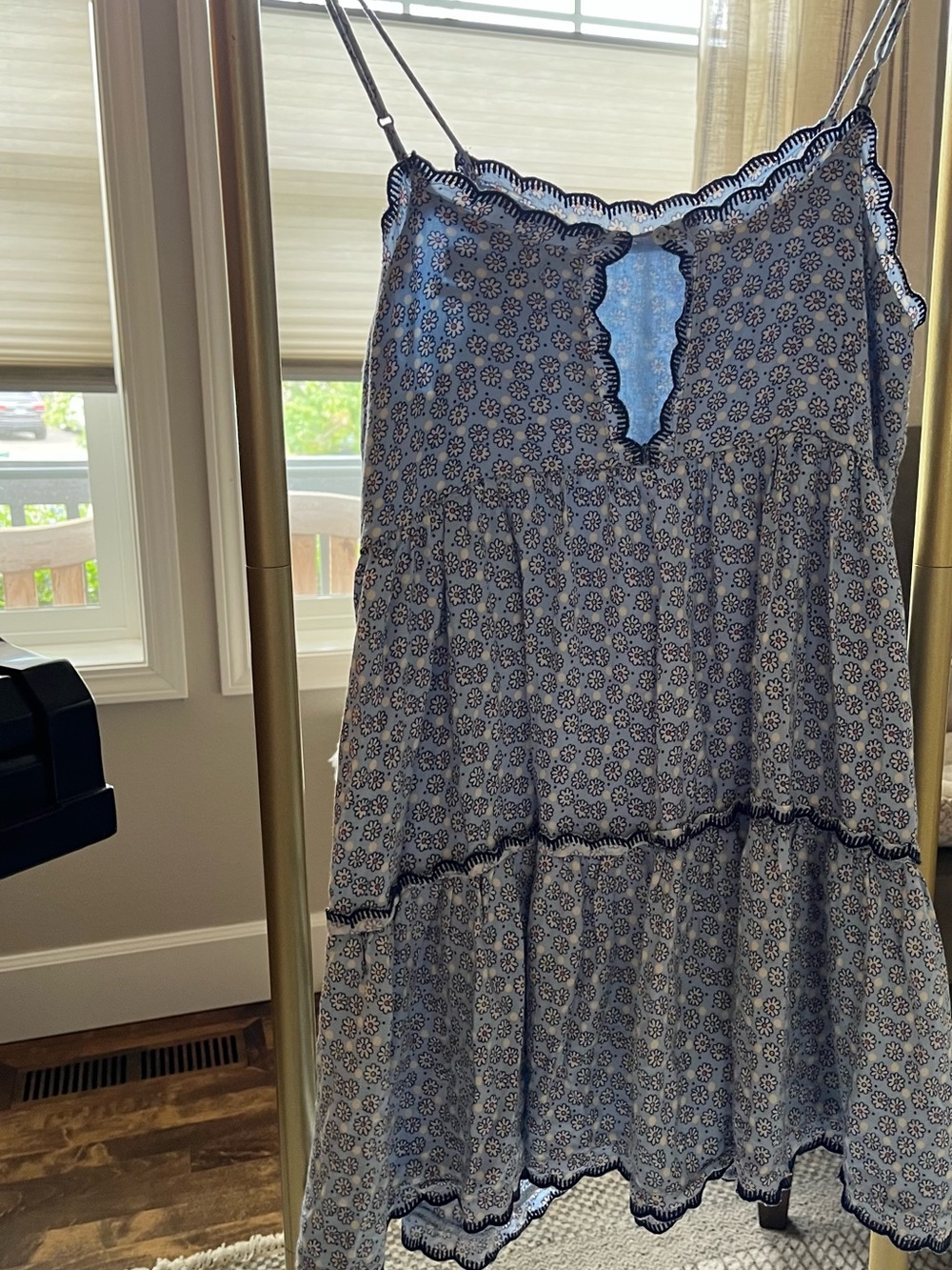 Urban Outfitters Light Blue Floral Mini babydoll dress
